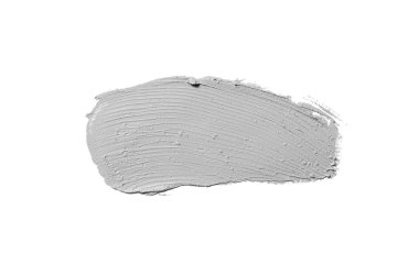 Smear ve ruj veya akrilik boya beyaz arka plan üzerinde izole doku. Gri renk