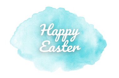Kova boyası sıvı bir sıçrama ile soyut suluboya arka plan görüntüsü. Açık mavi tonları. Mutlu paskalya