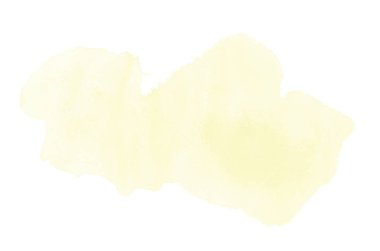 Beyaz üzerine izole edilmiş, sıvı bir kova boyası ile soyut suluboya arka plan görüntüsü. Sarı tonları