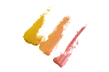 Smear ve ruj veya akrilik boya beyaz izole doku