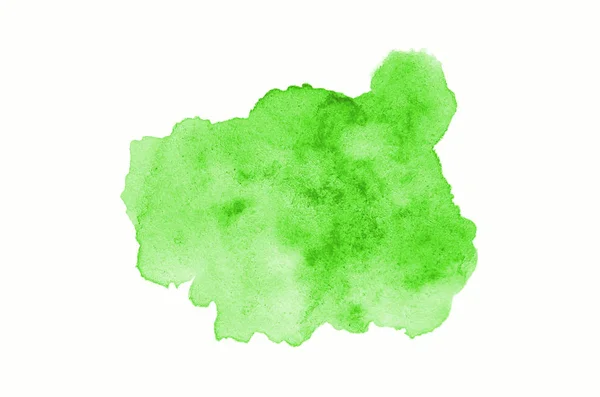 Imagem de fundo aquarela abstrata com um respingo líquido de tinta aquarelle, isolado em branco. Tons verdes — Fotografia de Stock