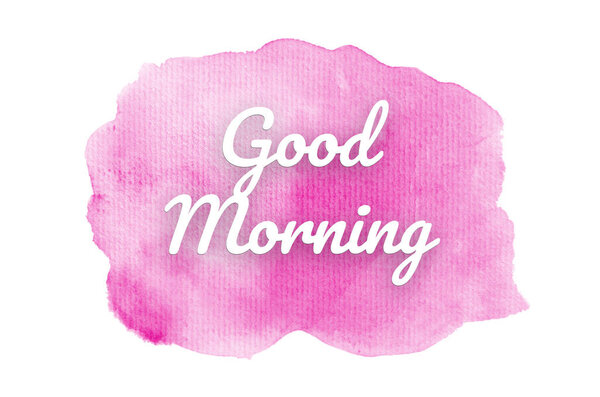 Абстрактное акварельное фоновое изображение с жидкими брызгами акварельной краски. Розовые тона. Доброе утро.
