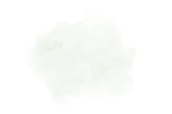 Abstrakt akvarell bakgrundsbild med en flytande splatter av akvarellfärg, isolerad på vitt. Mörkgrön toner — Stockfoto