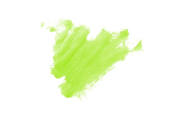 涂片和纹理的口红或丙烯酸油漆隔离在白色背景上 唇彩或液体指甲油色板擦样品的笔划 美容美容设计元素 浅绿色 — 图库照片