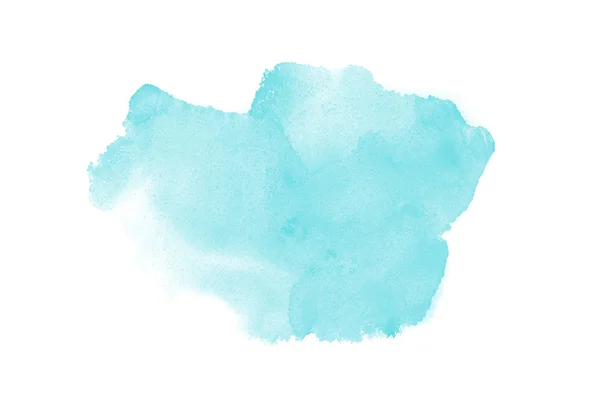 Abstraktes Aquarell-Hintergrundbild mit einem flüssigen Spritzer Aquarellfarbe, isoliert auf Weiß. hellblaue Töne — Stockfoto