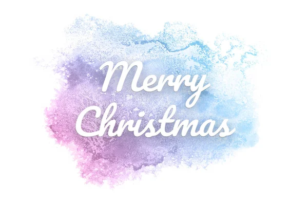 Imagem de fundo aquarela abstrata com um respingo líquido de tinta aquarelle. Tons pastel rosa e azul. Feliz Natal! — Fotografia de Stock