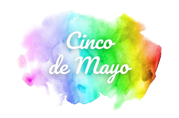 Abstrakt akvarell bakgrundsbild med en flytande splatter av akvarellfärg. Regnbågsfärgade toner. Cinco de Mayo — Stockfoto