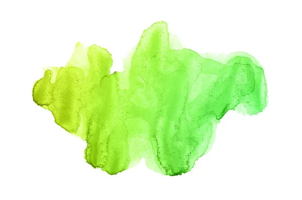 Abstract aquarel achtergrondafbeelding met een vloeibare Splatter van Aquarelle verf, geïsoleerd op wit. Groene en gele pasteltinten — Stockfoto