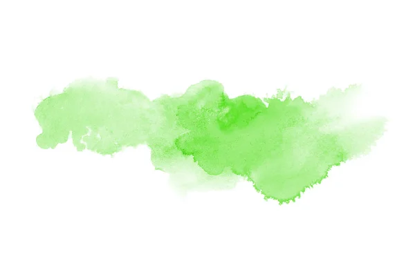 Abstract aquarel achtergrondafbeelding met een vloeibare Splatter van Aquarelle verf, geïsoleerd op wit. Groene tinten — Stockfoto