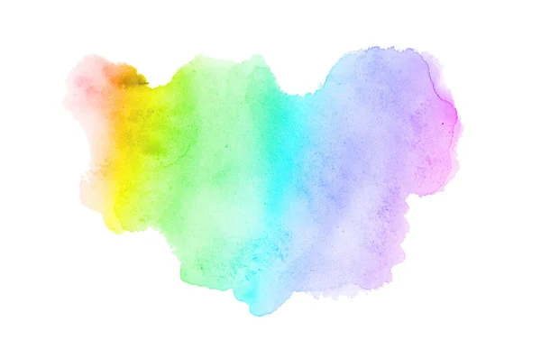 Abstract aquarel achtergrondafbeelding met een vloeibare Splatter van Aquarelle verf, geïsoleerd op wit. Regenboog tinten — Stockfoto