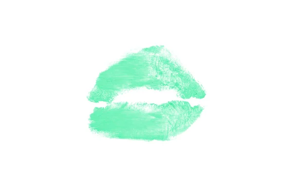 Lipstick kiss mark on white background. Beautiful lips isolated. — Stock Photo, Image