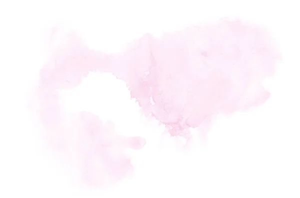 Abstract watercolor background image with a liquid splatter of aquarelle paint, isolated on white. Pink tones — Stock Photo, Image