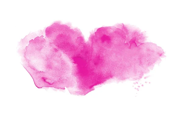 Image abstraite de fond aquarelle avec une éclaboussure liquide de peinture aquarelle, isolée sur blanc. Des tons roses — Photo