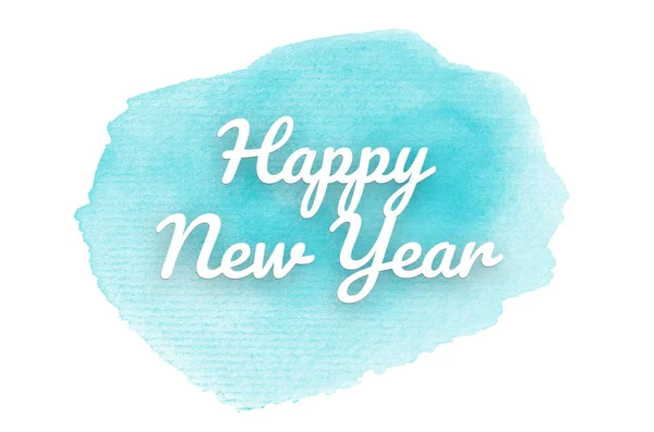 Abstract watercolor background image with a liquid splatter of aquarelle paint. Light blue tones. Happy New Year — Stockfoto