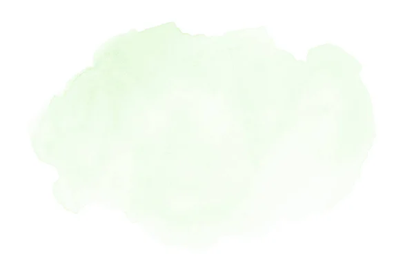 Imagen de fondo de acuarela abstracta con una salpicadura líquida de pintura acuarela, aislada en blanco. Tonos verdes — Foto de Stock
