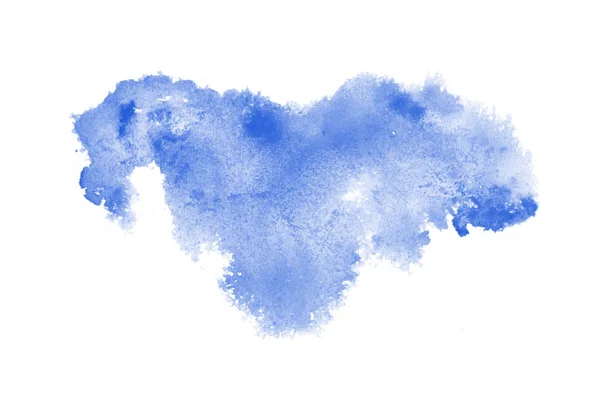Gambar latar belakang cat air abstrak dengan percikan cat aquarelle cair, terisolasi di atas putih. Nada biru — Stok Foto