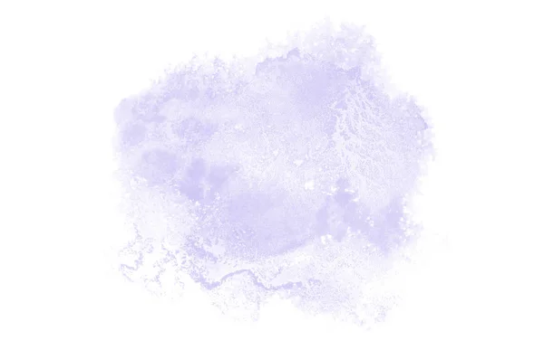 白に隔離されたアクアレル塗料の液体スプラッタを持つ抽象的な水彩の背景画像。バイオレットトーン — ストック写真