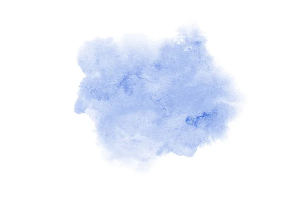 Imagen de fondo de acuarela abstracta con una salpicadura líquida de pintura acuarela, aislada en blanco. Tonos azules —  Fotos de Stock