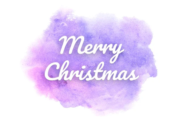 Imagem de fundo aquarela abstrata com um respingo líquido de tinta aquarelle. Tons roxos. Feliz Natal! — Fotografia de Stock