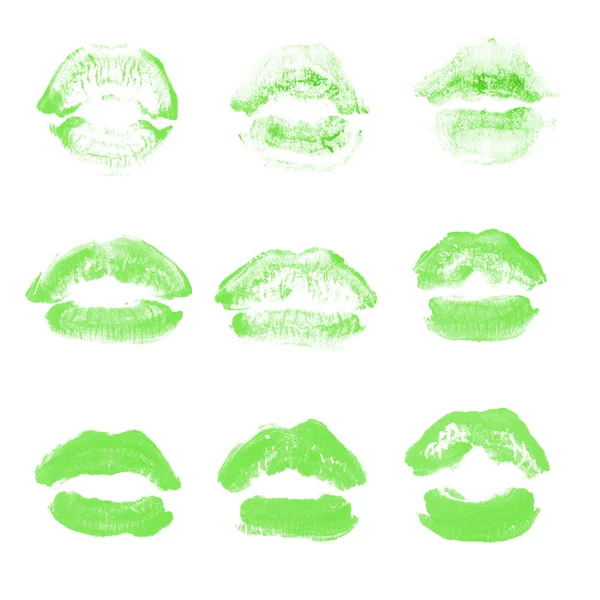 महिला होंठ लिपस्टिक चुंबन प्रिंट सेट वेलेंटाइन दिवस के लिए अलग ओ — स्टॉक फ़ोटो, इमेज