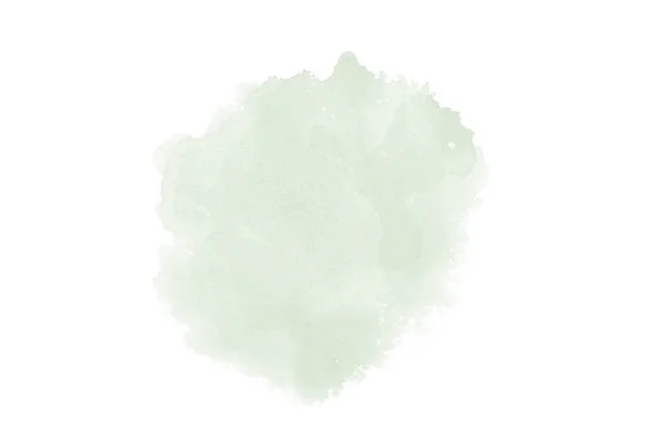 Imagen de fondo de acuarela abstracta con una salpicadura líquida de pintura acuarela, aislada en blanco. Tonos verde oscuro — Foto de Stock