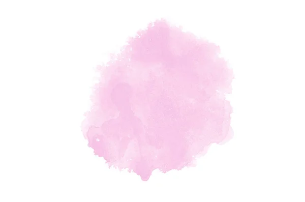 Imagem de fundo aquarela abstrata com um respingo líquido de tinta aquarelle, isolado em branco. Tons rosa — Fotografia de Stock