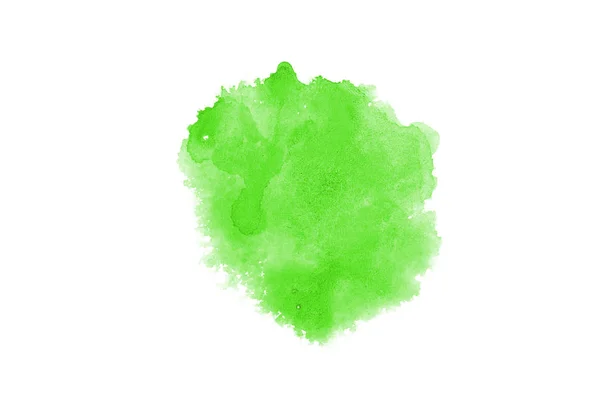 Abstract aquarel achtergrondafbeelding met een vloeibare Splatter van Aquarelle verf, geïsoleerd op wit. Groene tinten — Stockfoto