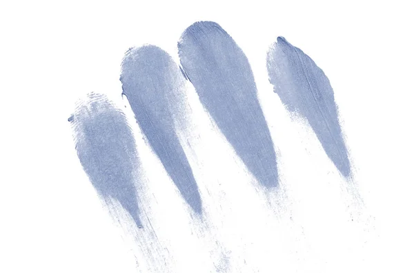 Smear en textuur van lippenstift of acrylverf geïsoleerd op witte achtergrond. Donker blauwe kleur — Stockfoto