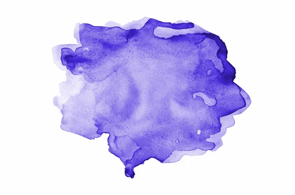 Obraz pozadí abstraktní akvarel s tekutým koláčem z akarelle barvy, izolované na bílém. Fialové tóny — Stock fotografie