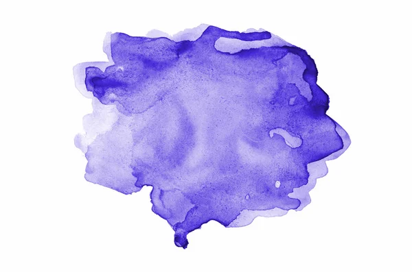 Image abstraite de fond aquarelle avec une éclaboussure liquide de peinture aquarelle, isolée sur blanc. Des tons violets — Photo