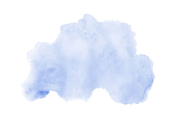 Imagen de fondo de acuarela abstracta con una salpicadura líquida de pintura acuarela, aislada en blanco. Tonos azules — Foto de Stock