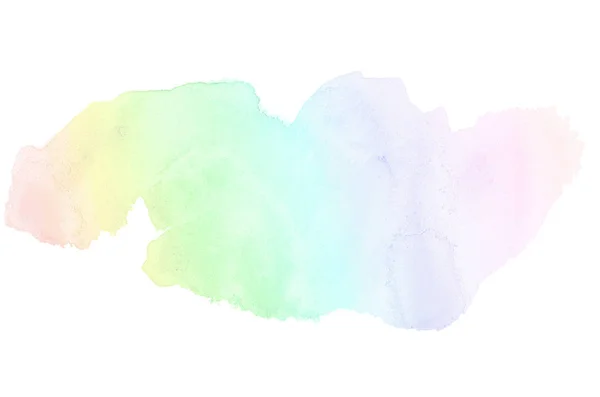 Imagen de fondo de acuarela abstracta con una salpicadura líquida de pintura acuarela, aislada en blanco. Tonos arco iris — Foto de Stock