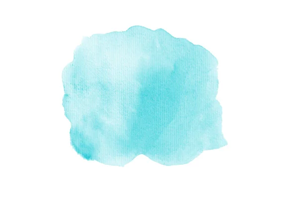 Абстрактное акварельное фоновое изображение с жидкими брызгами акварельной краски, выделенной на белом. Голубые тона — стоковое фото