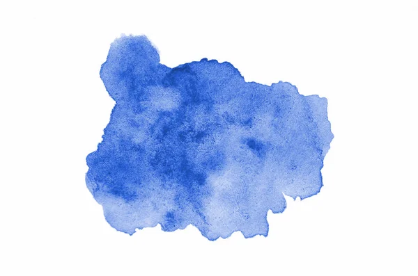 Image abstraite de fond aquarelle avec une éclaboussure liquide de peinture aquarelle, isolée sur blanc. Des tons bleus — Photo