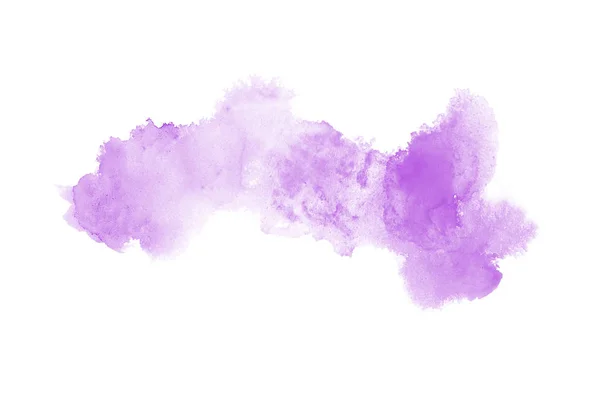 Abstraktes Aquarell-Hintergrundbild mit einem flüssigen Spritzer Aquarellfarbe, isoliert auf Weiß. violette Töne — Stockfoto