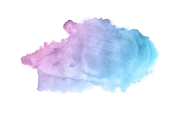 Abstract aquarel achtergrondafbeelding met een vloeibare Splatter van Aquarelle verf, geïsoleerd op wit. Roze en blauwe pasteltinten — Stockfoto