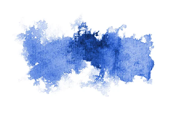 Абстрактне акварельне зображення на фоні з рідкою фарбою акварелі, ізольоване на білому. сині тони — стокове фото