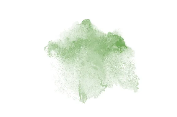 Imagem de fundo aquarela abstrata com um respingo líquido de tinta aquarelle, isolado em branco. Tons verde escuro — Fotografia de Stock