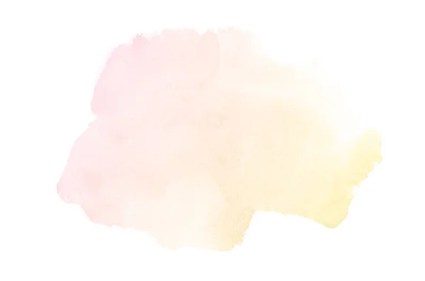 Absztrakt akvarell háttérkép egy folyékony fröccs a Aquarelle festék, elszigetelt fehér. Rózsaszín és sárga tónusok — Stock Fotó