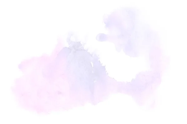 Image abstraite de fond aquarelle avec une éclaboussure liquide de peinture aquarelle, isolée sur blanc. Tons violets — Photo