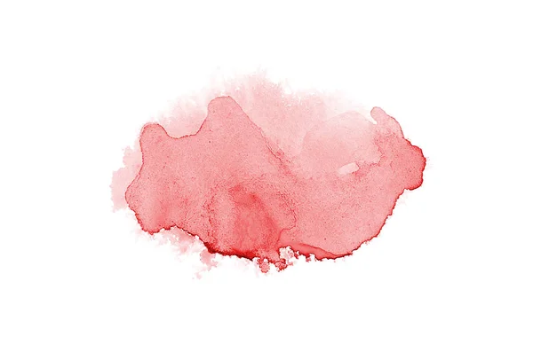 Image abstraite de fond aquarelle avec une éclaboussure liquide de peinture aquarelle, isolée sur blanc. Des tons rouges — Photo