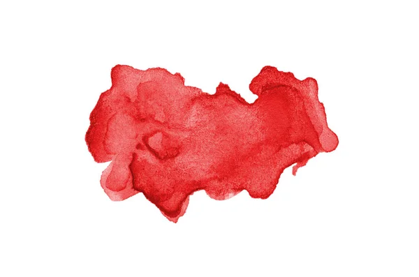 抽象水彩背景图像与液体飞溅的水漆, 隔离在白色。红色色调 — 图库照片