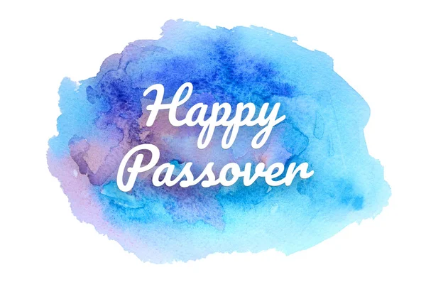 Abstract watercolor background image with a liquid splatter of aquarelle paint. Cold tones. Happy Passover — Stockfoto