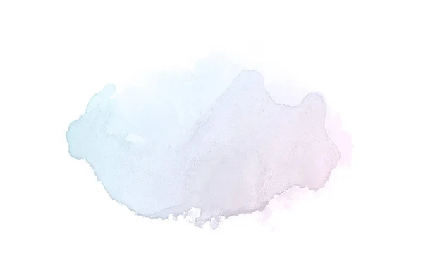 Абстрактное акварельное фоновое изображение с жидкими брызгами акварельной краски, выделенной на белом. Розовые и голубые пастельные тона — стоковое фото