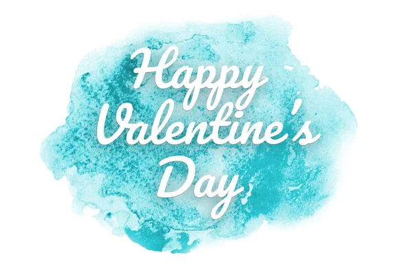 Abstract watercolor background image with a liquid splatter of aquarelle paint. Light blue tones. Happy Valentine Day — Stockfoto