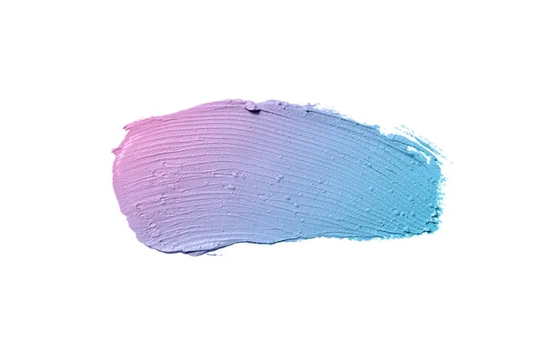 Roztěr a struktura rtěnky nebo akrylové barvy izolované na bílém pozadí. Fialová modrá barva — Stock fotografie