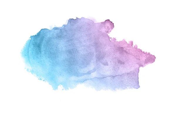 Abstract aquarel achtergrondafbeelding met een vloeibare Splatter van Aquarelle verf, geïsoleerd op wit. Roze en blauwe pasteltinten — Stockfoto