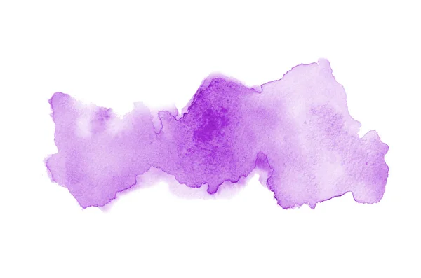 Image abstraite de fond aquarelle avec une éclaboussure liquide de peinture aquarelle, isolée sur blanc. Tons violets — Photo