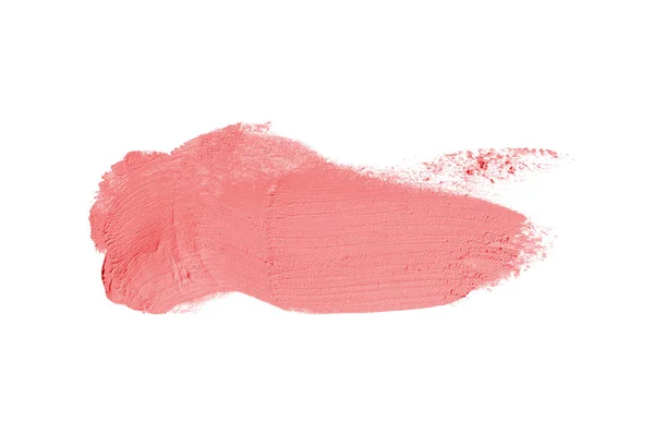 Smear and texture of lipstick or acrylic paint isolated on white — Stock Photo, Image