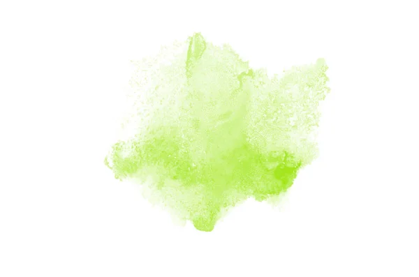 Astratto acquerello immagine di sfondo con uno schizzo liquido di vernice acquerello, isolato su bianco. Tonalità verdi — Foto Stock